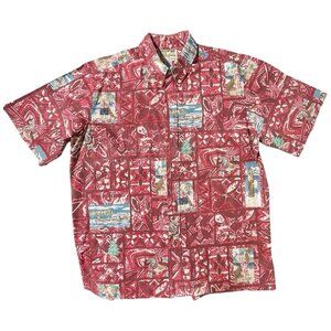 Reyn Spoon Mele Kalikimaka Christmas Men's Aloha Hawaiian Shirt USA Size XL
